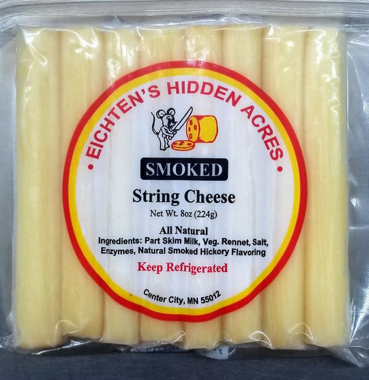 Smoked String Cheese, Smoked 8 oz Package by Eichtens Cheeses, Gifts & Foods