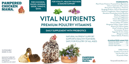Vital Nutrients: Supplemental Essential Vitamins & Trace Minerals For Pet Chickens & Ducks from Dahlia Pets