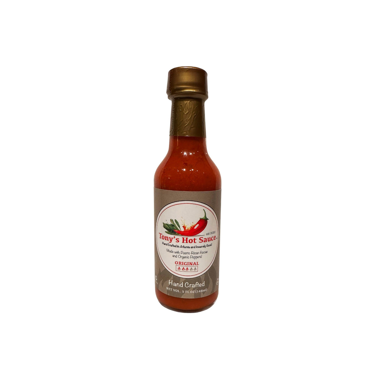Tony's Handcrafted-"Original" Hot Sauce 5oz Bottle, Hot Sauce from Tony's Hot Sauce Company