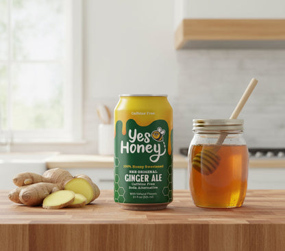 Sparkling Honey Sweetened Ginger Ale Soda Case, Beverage from Yes Honey